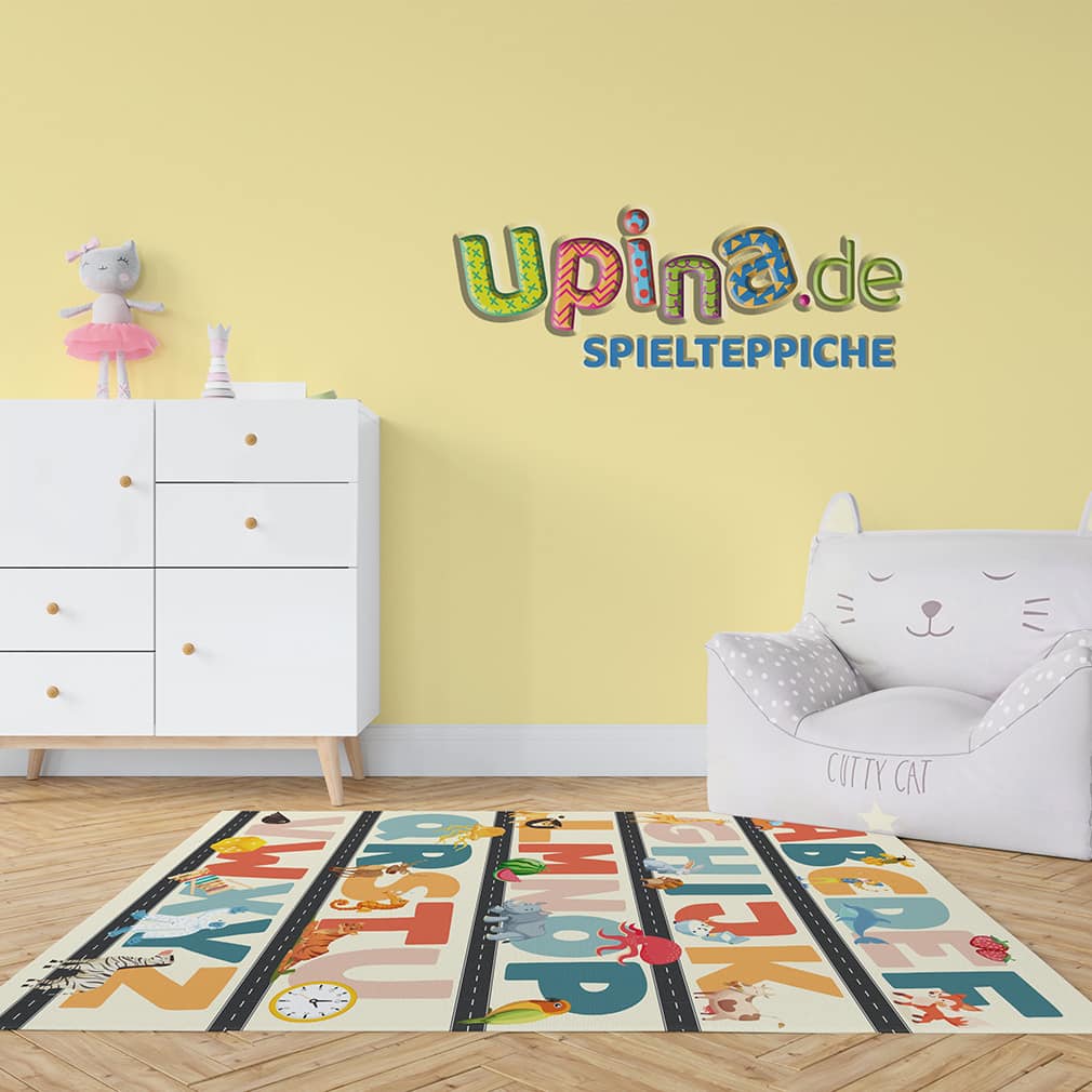 Teppich Kinderzimmer Rutschfest Buchstaben